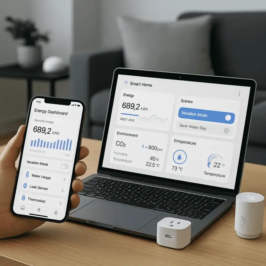 Tuya Smart Home App development process showing how OEM Apps and Mini-Apps are built and connected through Tuya SDK and Cloud for smart home IoT solutions.