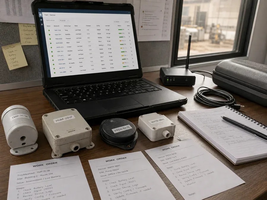 Operations triage view for constrained IoT devices