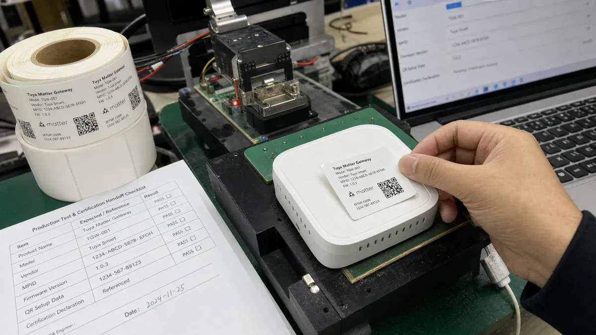 Tuya Matter production test and certification handoff