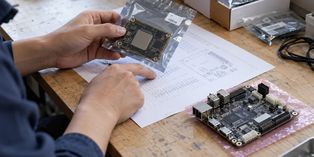 Generated compute-module version-check illustration, not a customer batch or test photograph