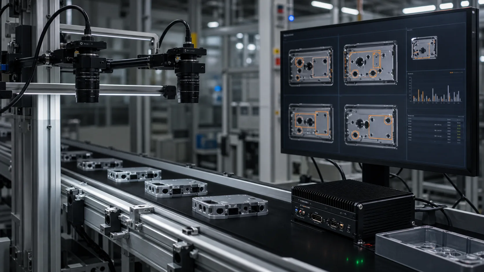 Industrial production line using YOLO visual inspection