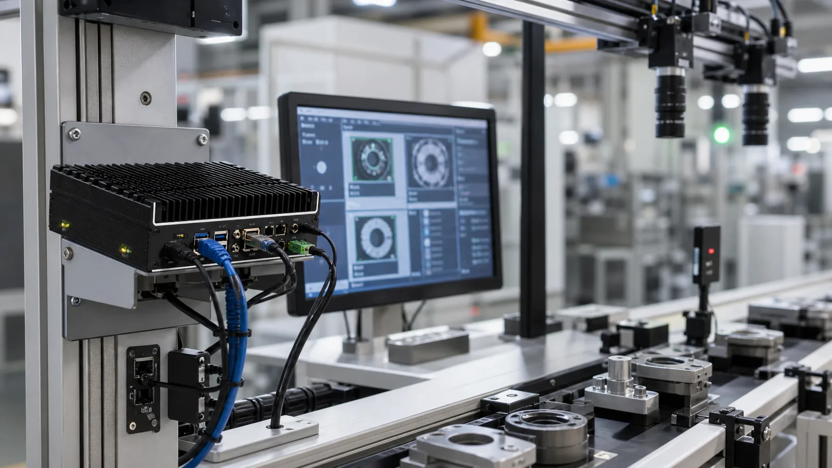 AIHub-Z5 deployed in a factory vision inspection station