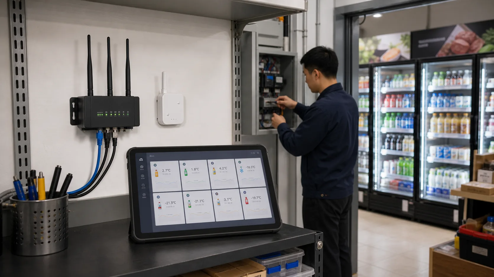ZigBee refrigeration store gateway monitoring scene