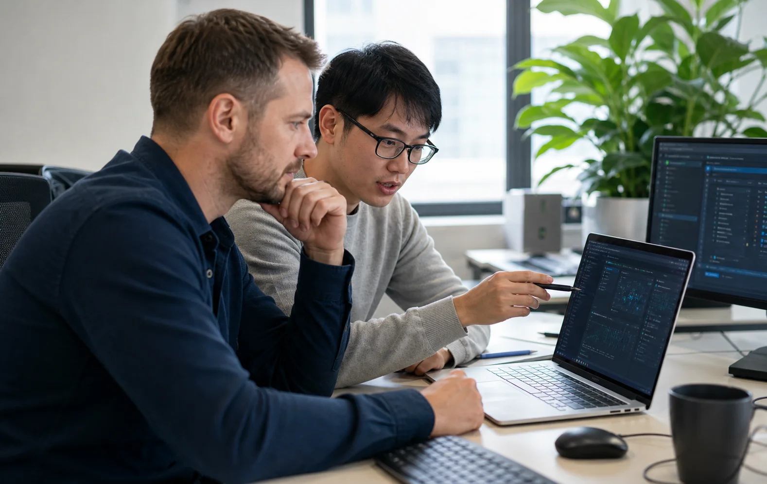 ZedIoT engineers discussing an AI and IoT delivery plan