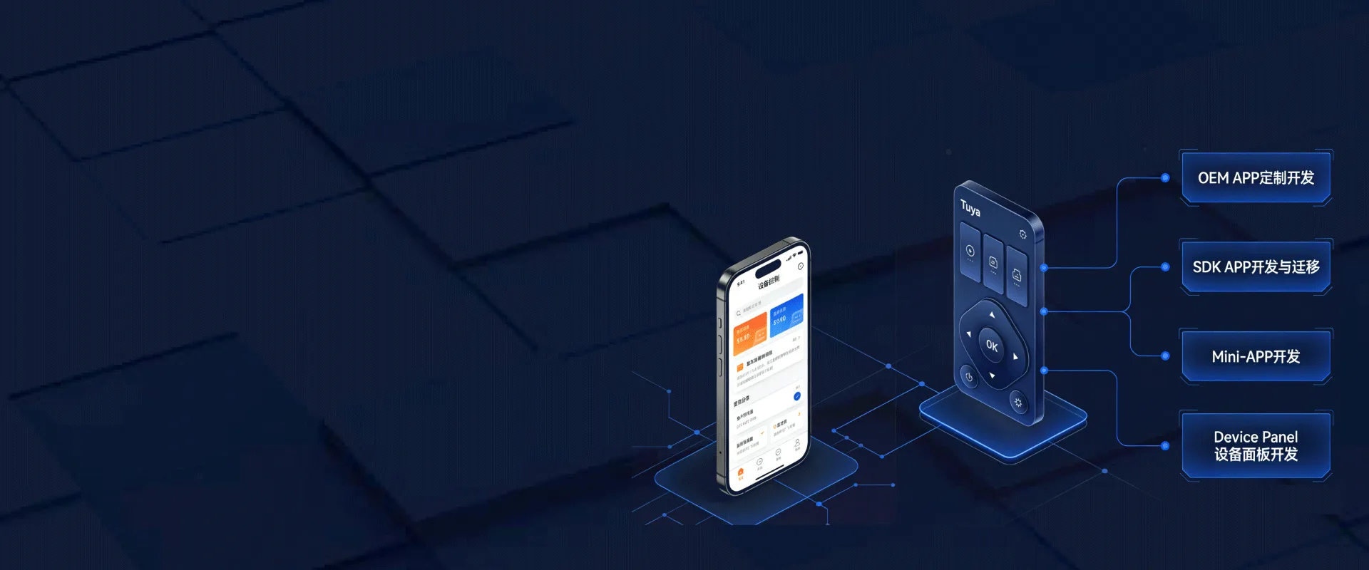 Tuya SDK branded mobile application connected to smart outdoor devices