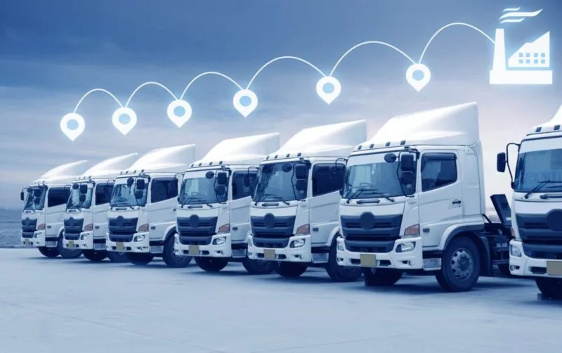 Fleet management dashboard with vehicle tracking and operating status