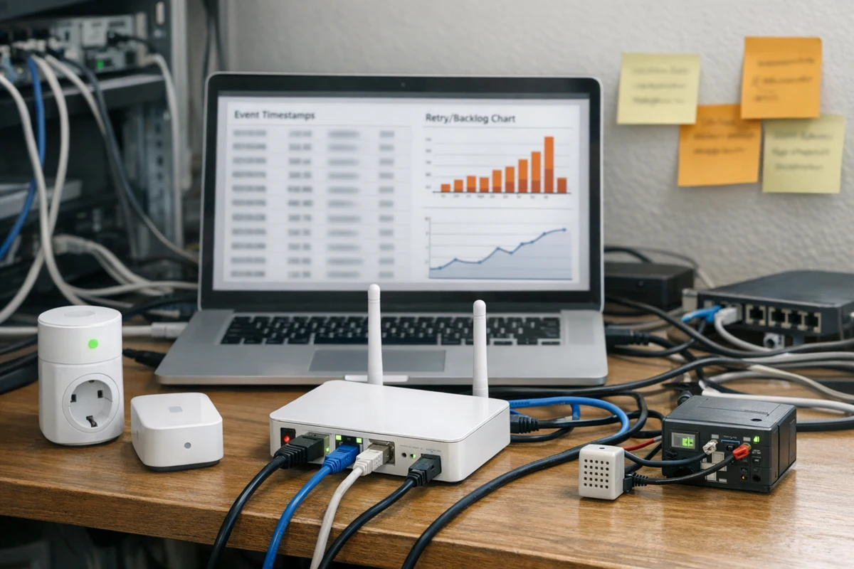 Tuya Webhook vs Pulsar for IoT Event Synchronization 6 IoT event operations desk with webhook and queue monitoring