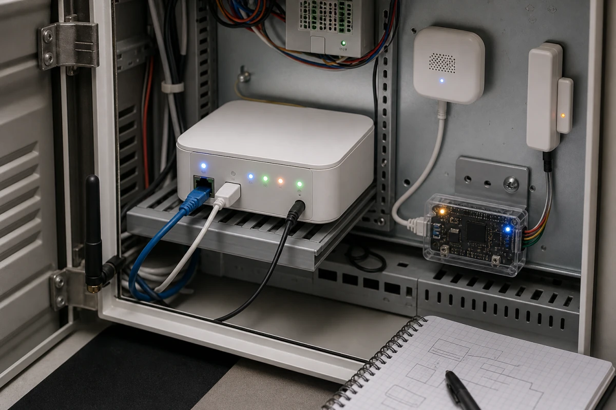 Designing a Tuya Gateway for BLE, Zigbee, Thread, and Matter Devices 9 Tuya gateway deployment cabinet with sub-devices