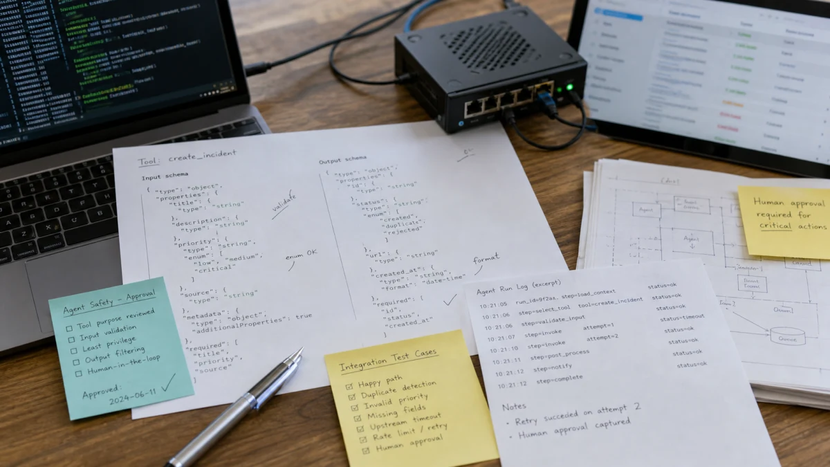 OpenAI agent tool definition and integration review desk