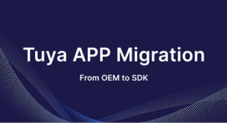 Tuya SDK App Migration diagram showing migration steps from Tuya OEM App to Custom Tuya SDK App