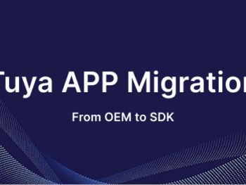 Tuya SDK App Migration diagram showing migration steps from Tuya OEM App to Custom Tuya SDK App