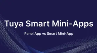 Tuya Smart Mini-App ecosystem diagram illustrating how Panel Mini-Apps, Smart Mini-Apps, Tuya SDK, and OEM App connect through Tuya Cloud for IoT development